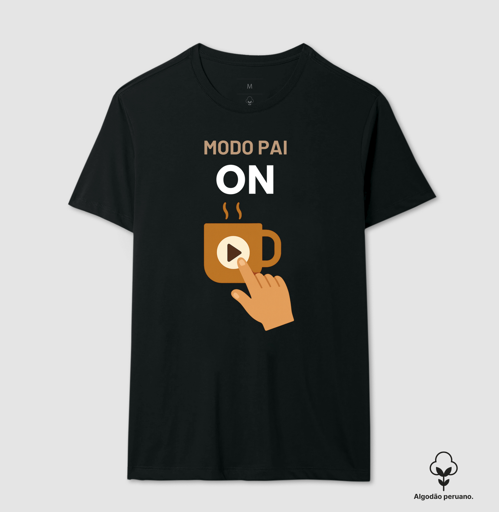 Camiseta Café MODO PAI ON Camiseta Presente Dia dos Pais