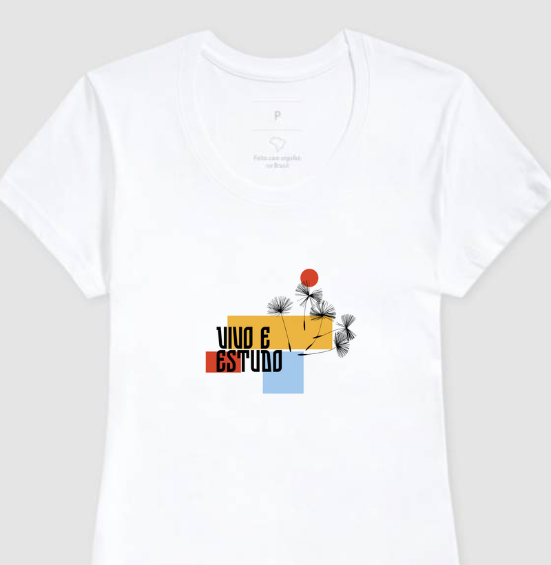 T-shirt Feminina Vivo e Estudo