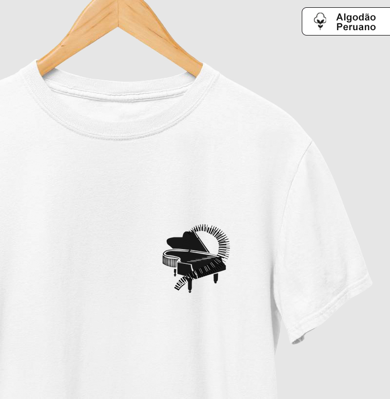 Camiseta Piano Music Vibe Algodão Peruano