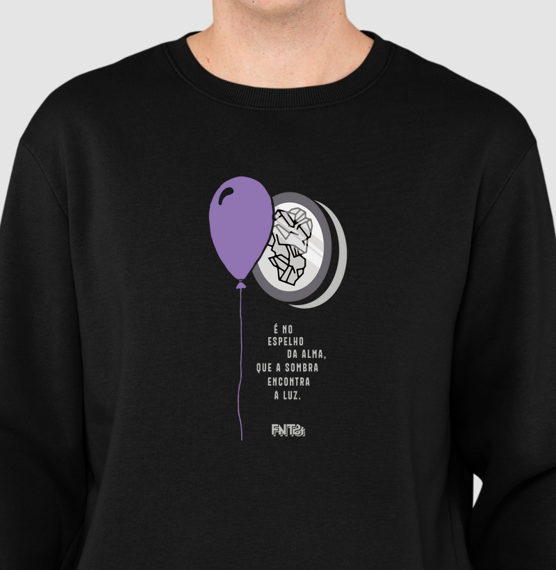 MOLETOM SUÉTER SLIM "HUMANOS E MONSTROS" / ESPELHO DA ALMA