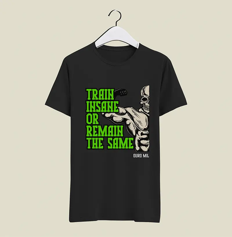CAMISETA ESTAMPADA TREINO INSANO PRETA