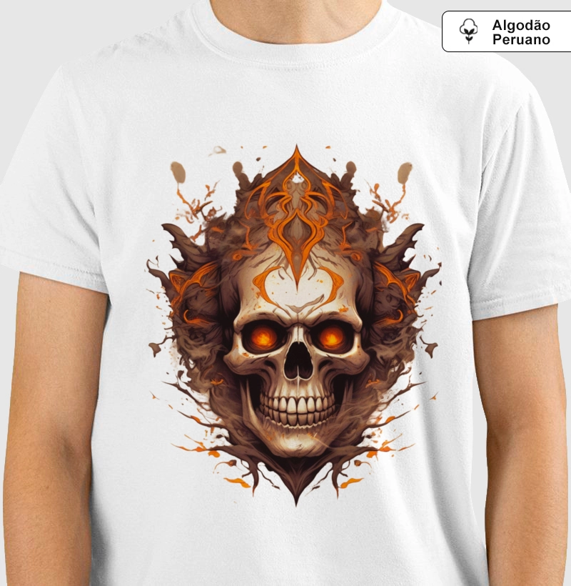 Camiseta Algodão Peruano Caveira Regente