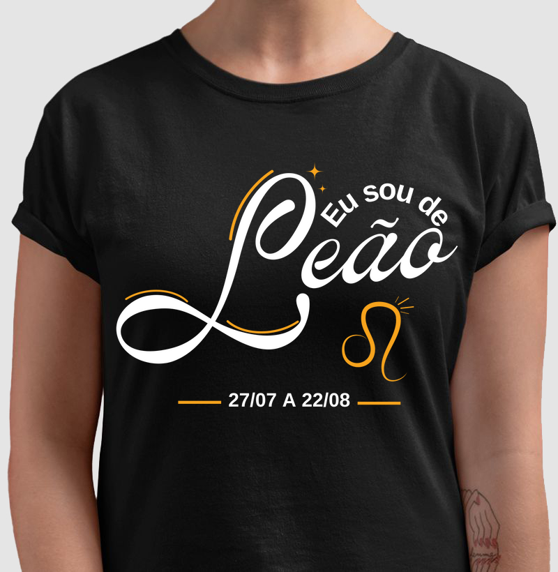 Camiseta feminina eu sou de leão