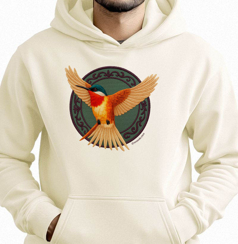 Aves em Linha - Beija-Flor - Moletom Hoodie