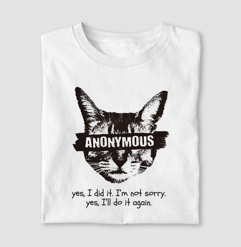 Camiseta Gato Anônimo