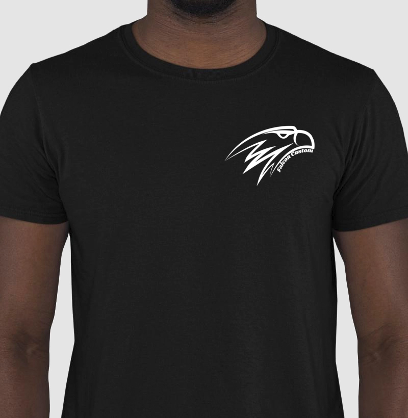 Camiseta Masculina Falcon Custom Plus Lado Esquerdo Cor Branca