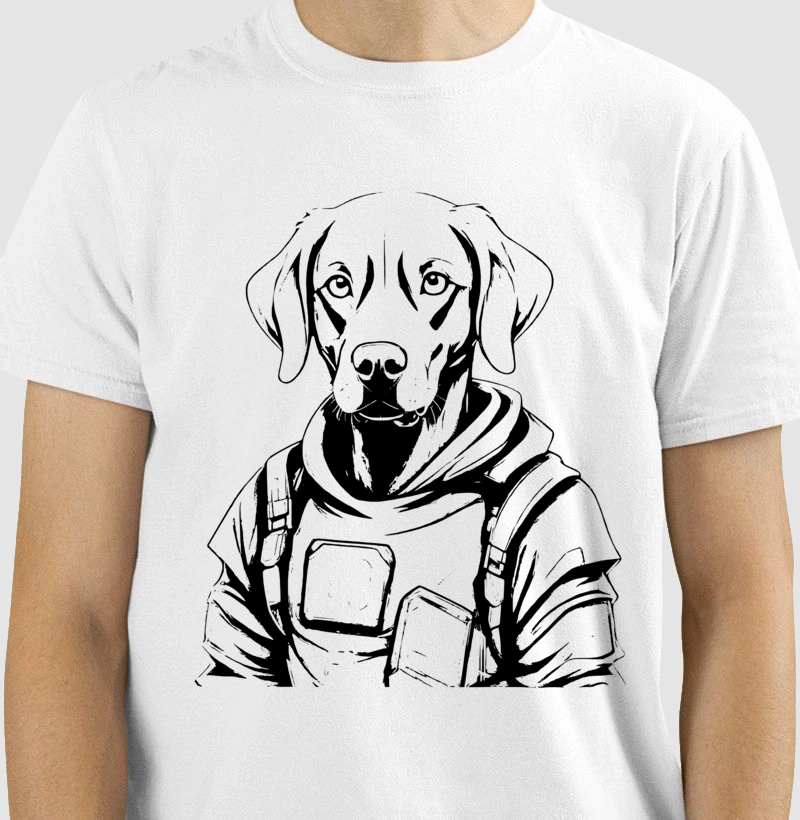 Camiseta Labrador Retriever arte cyberpunk!