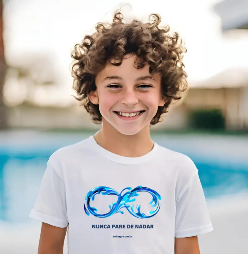 Camiseta mini infantil | Nunca pare de nadar