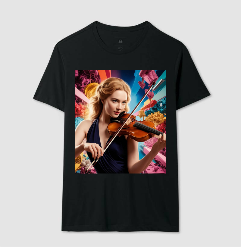 Uma mulher muito bonita tocando um violino