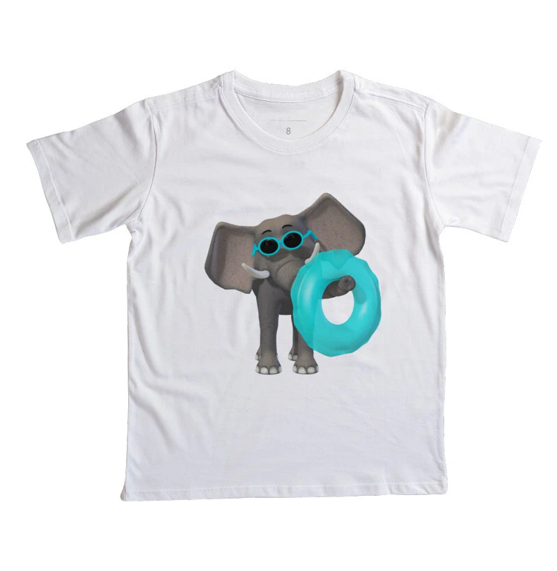 camiseta inf elefante de férias