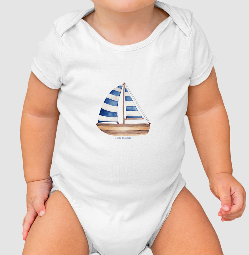 Body Infantil Unissex 100% Algodão - Brisa do Mar