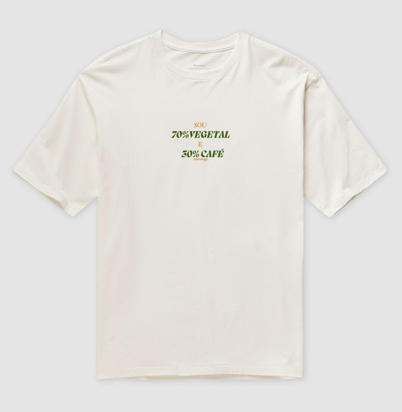Camiseta Sou 70% Vegetal e 30% Café – Para Plantaholics Caffeinados - Na Manga