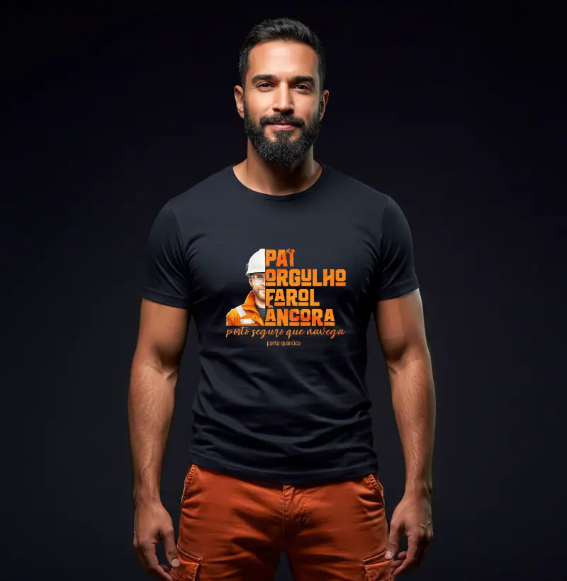 Camiseta Masculina 100% Algodão Peruano - Pai, Porto Seguro que Navega