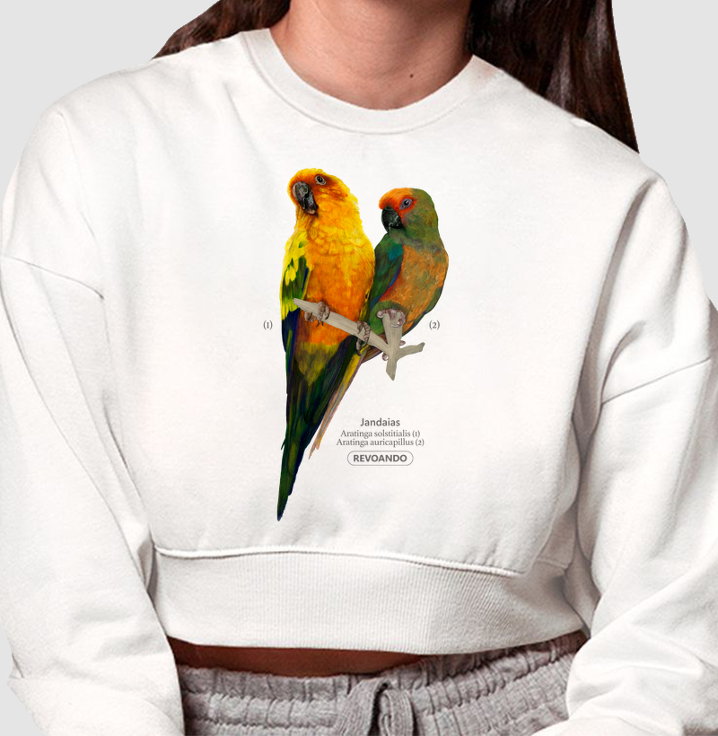 Inky Aves - Jandaias - Moletom Cropped