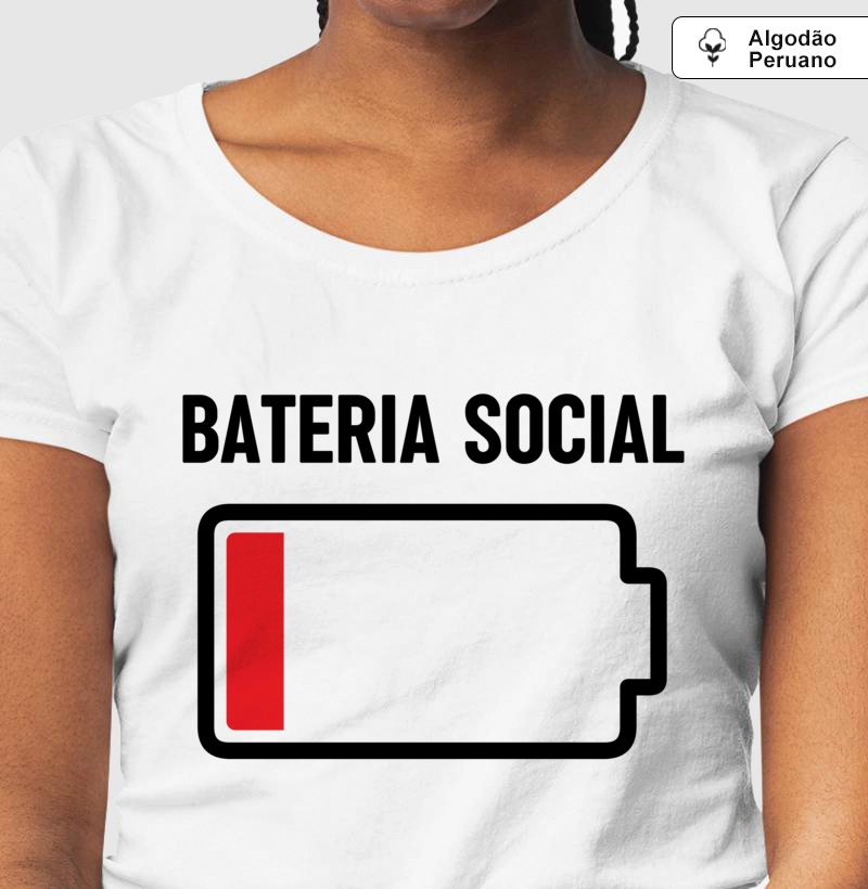 Camiseta Algodão Peruano Bateria Social