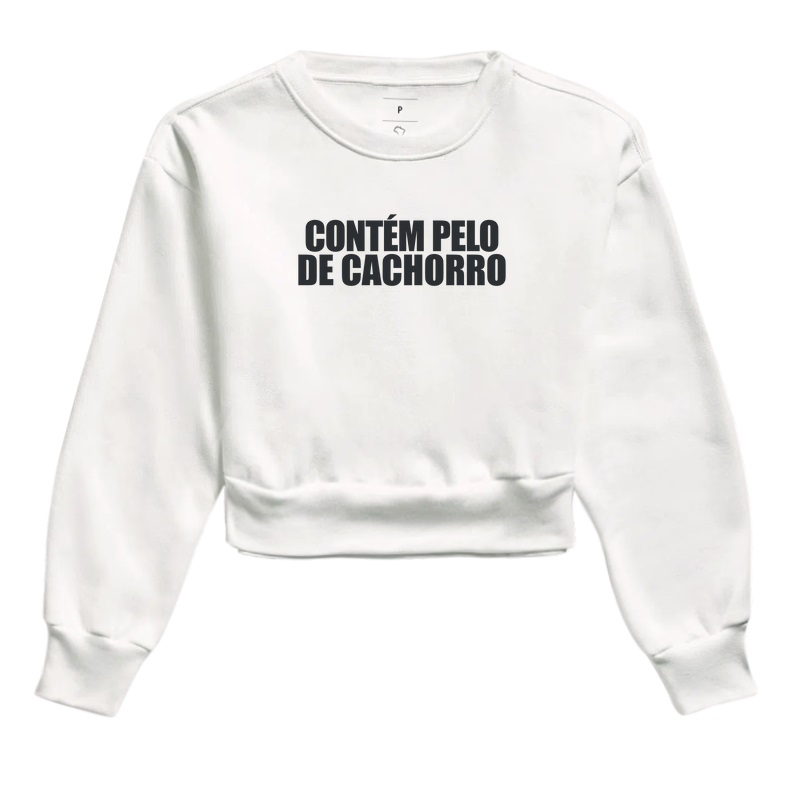 MOLETOM CROPPED CONTEM PELO DE CACHORRO