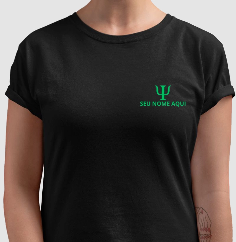 Camiseta de psicologia personalizada com seu nome 