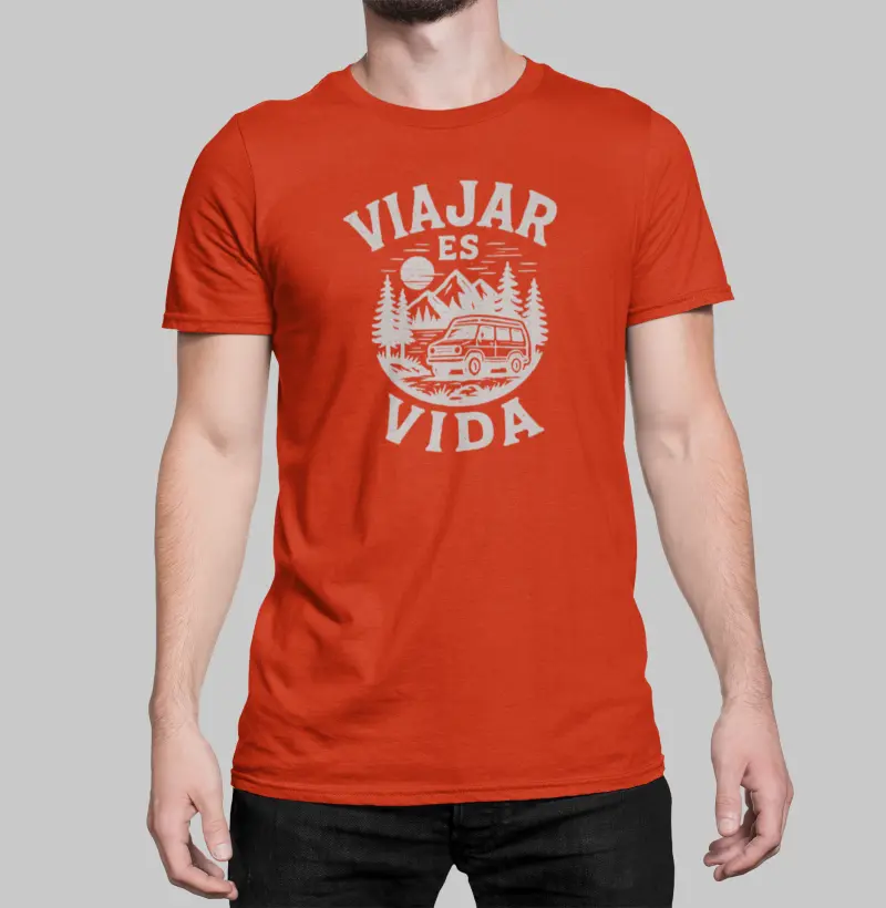 Camiseta Masculina - Viajar es Vida - Código: N25E07