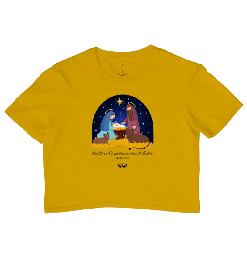 Croped de Natal Bendito o Rei que vem em nome do Senhor.