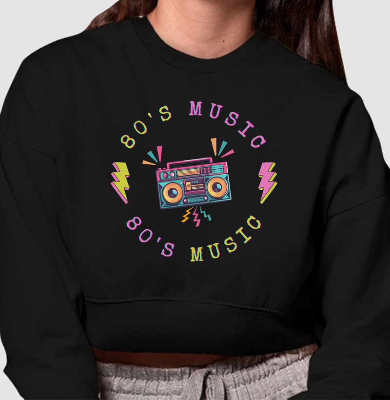 HONESTEE 80S MUSIC <3 Cropped Moletom