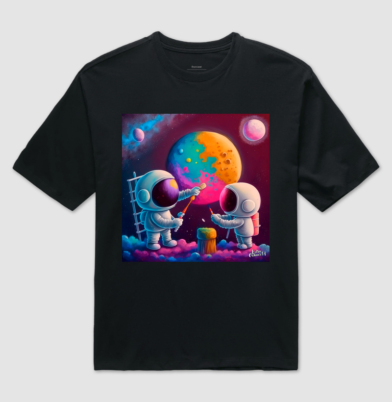 Astronautas Pintanda Lua 