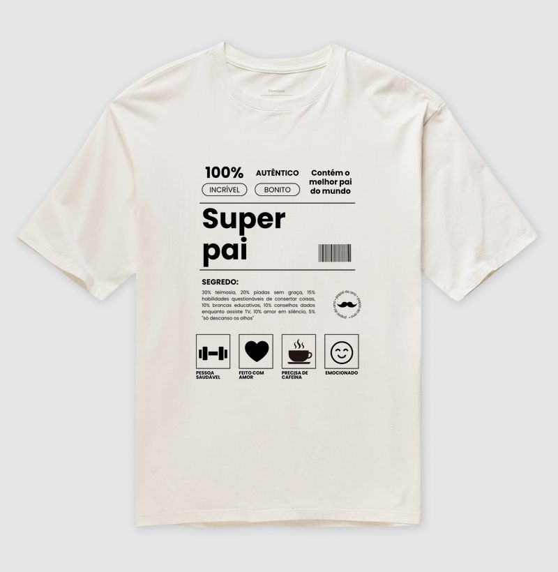 Super Pai – 100% Autêntico | Estampa estilo bula