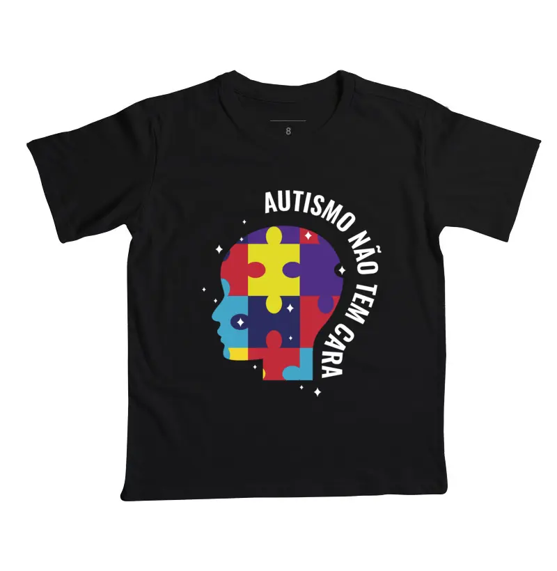 Camisetas infantil Mini SomosCromo - Autismo não tem cara