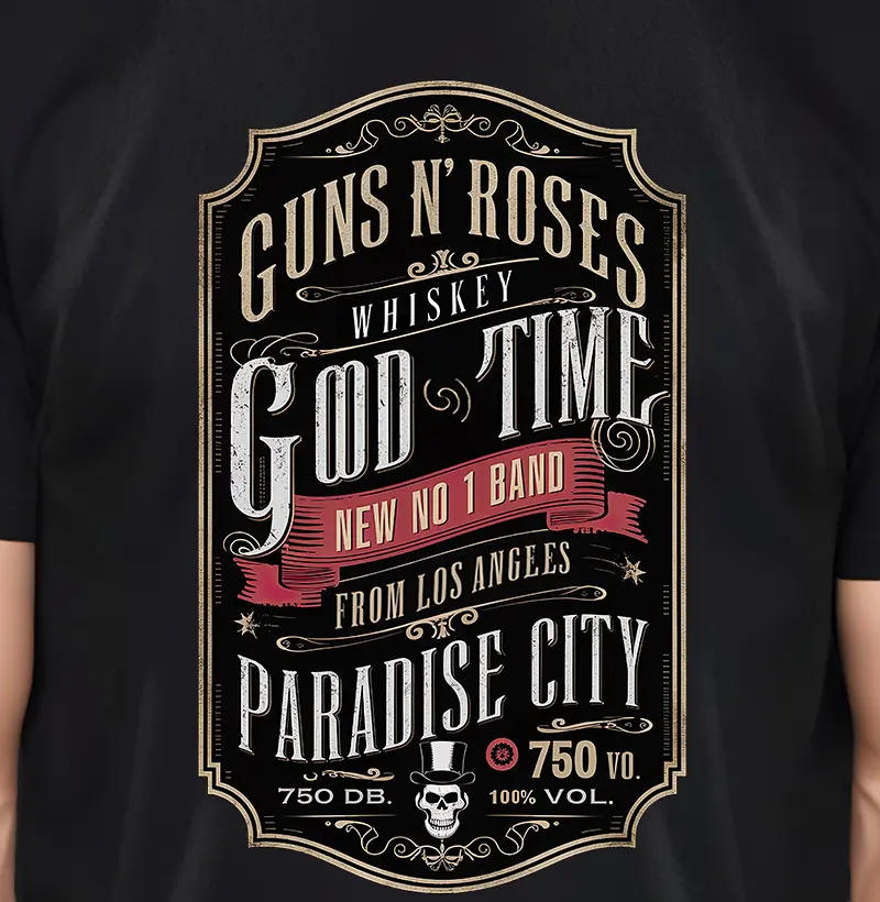 Camiseta Guns and Roses Whyskey