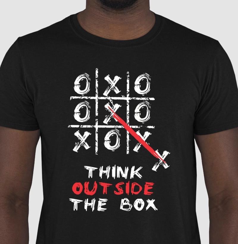 Camiseta Casual Pense fora da caixa