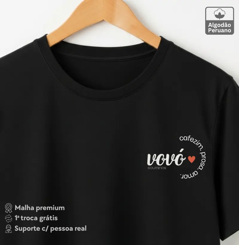 Vovó - cafezim. prosa. amor. - Algodão Peruano