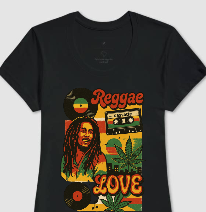 camiseta algodão estampa one Reggae 