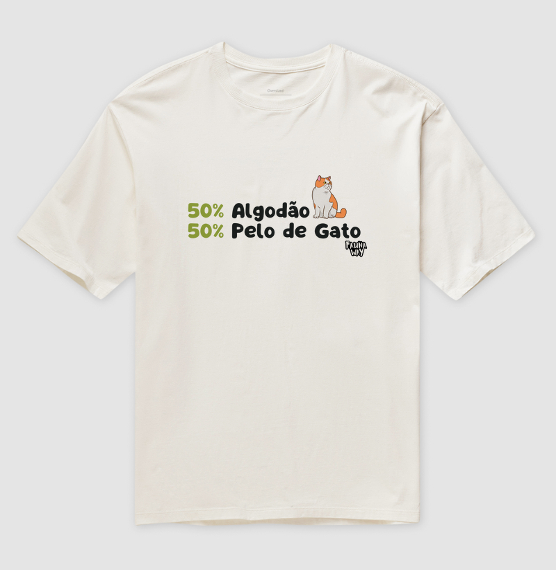 50% Algodão 50% Pelo de Gato - Oversized