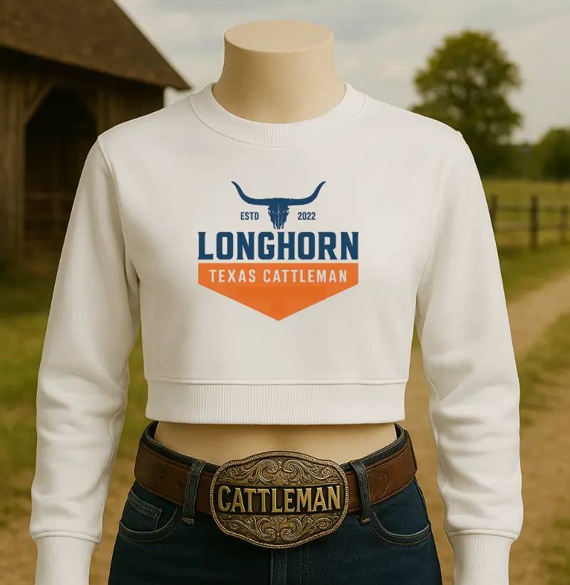 Blusa cropped moleton LongHorn