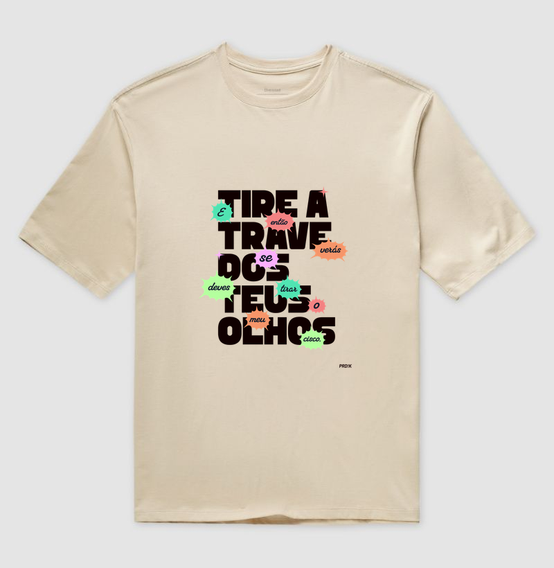 Camiseta Oversized Algodão com Estampa - Tire a Trave