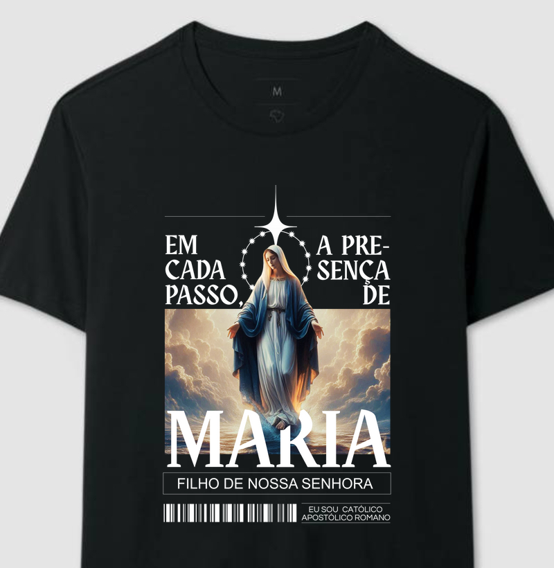 Camiseta Em Cada Passo A Presença De Maria