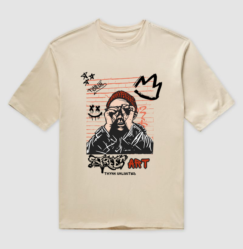 Camiseta Oversized Street Art Kid