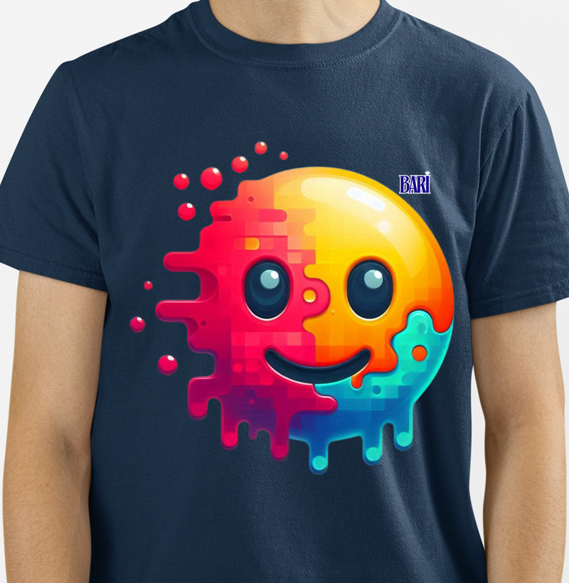 Camiseta com Estampa de Emoji Sorrindo