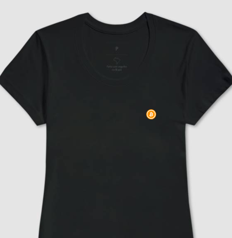 Bitcoin essencialista - camiseta feminina
