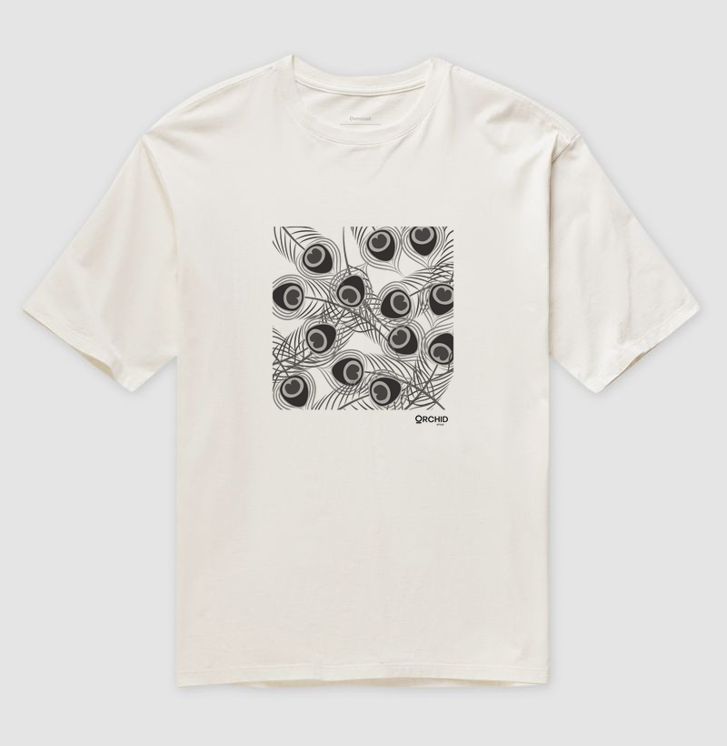 Camiseta Oversized Penas Orchid