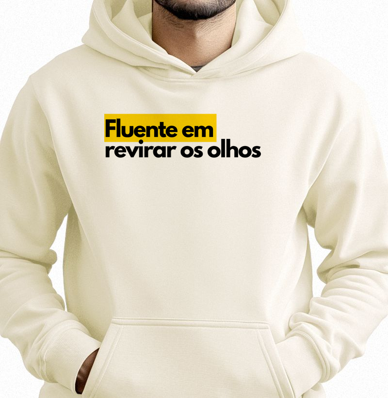 Fluente em revirar os olhos