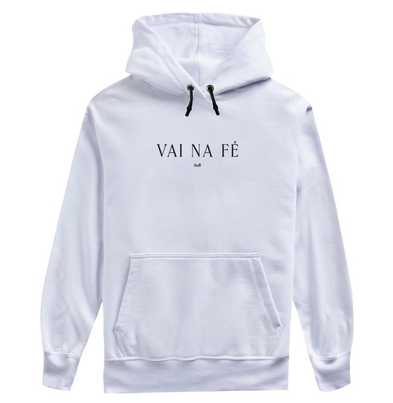 Moletom com capuz e cadarço "Vai na Fé"
