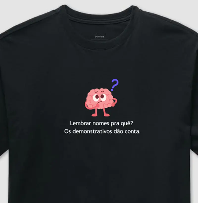 Lembrar de nomes pra quê? Os demonstrativos dão conta.