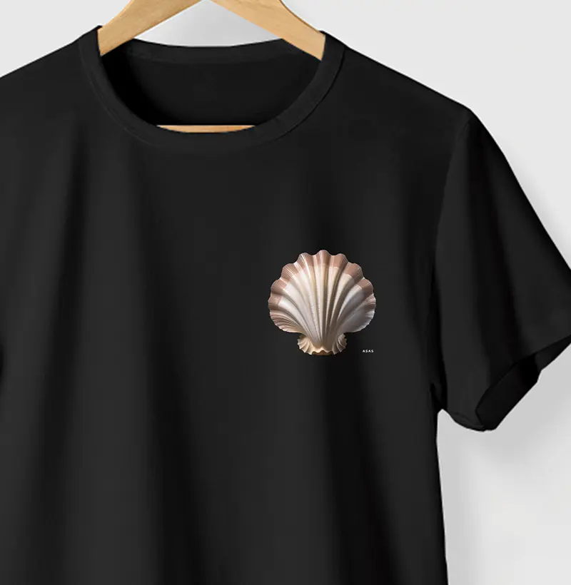 Camiseta CONCHA - PRETA - (100% Algodão)