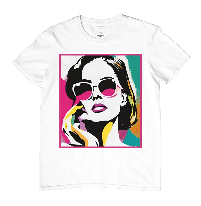 Camiseta Reserva Ink - Vintage Woman Rose Pop Art
