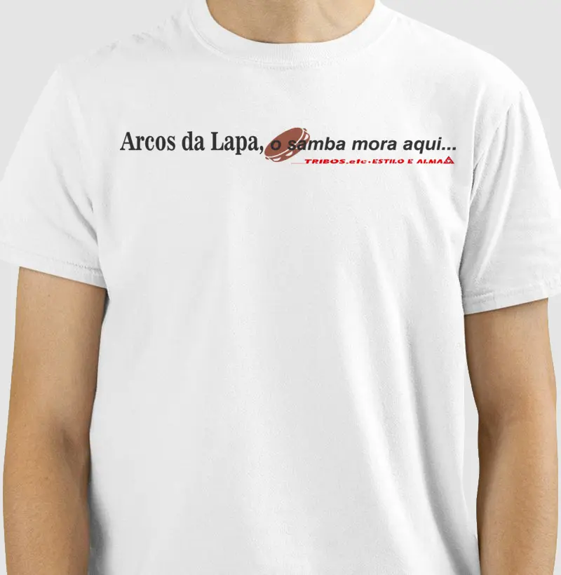 CAMISETA RESERVA.INK MASCULINA E FEMININA TRIBOS.etc MINIMALISTA, ARCOS DA LAPA, O SAMBA MORA AQUI