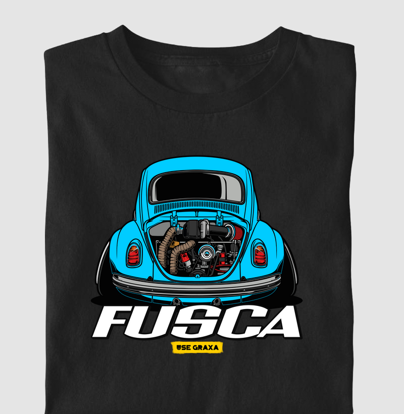 Fusca Turbo Azul Escrita