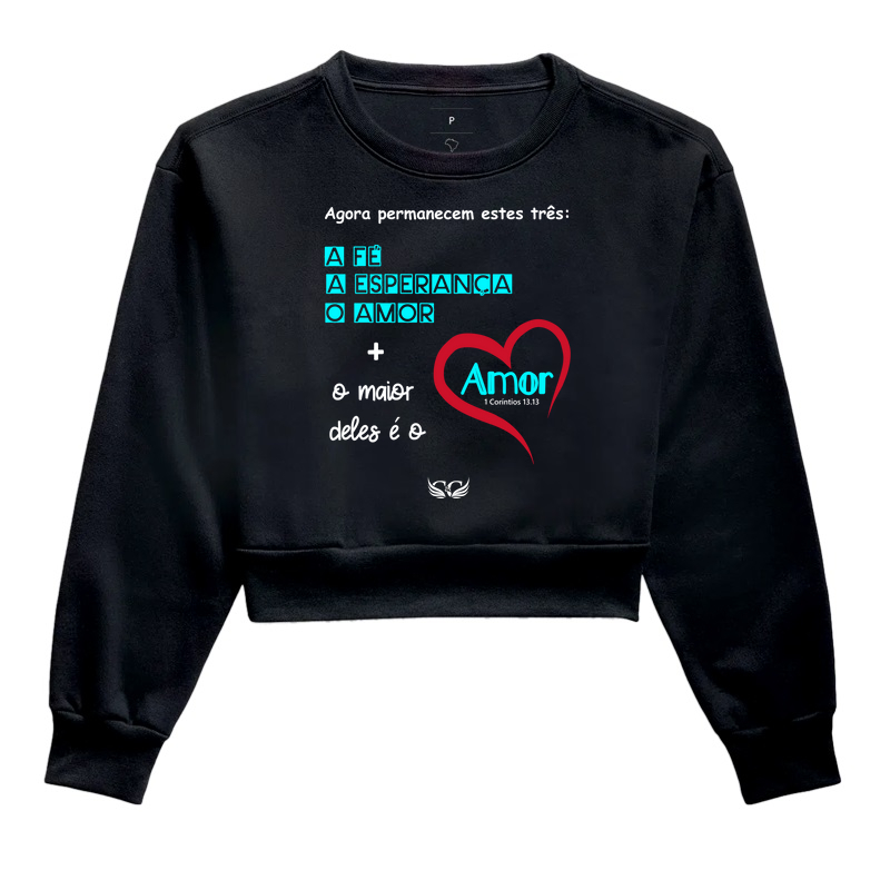 Camiseta Cristã Agora permanecem a Fé a Esperança e o Amor. 1 Cor 13.13