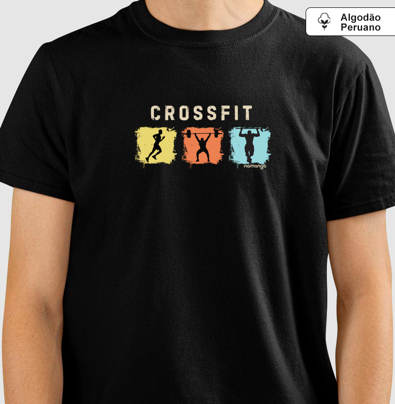 Camiseta Masculina CrossFit Composição de Movimentos – Na Manga