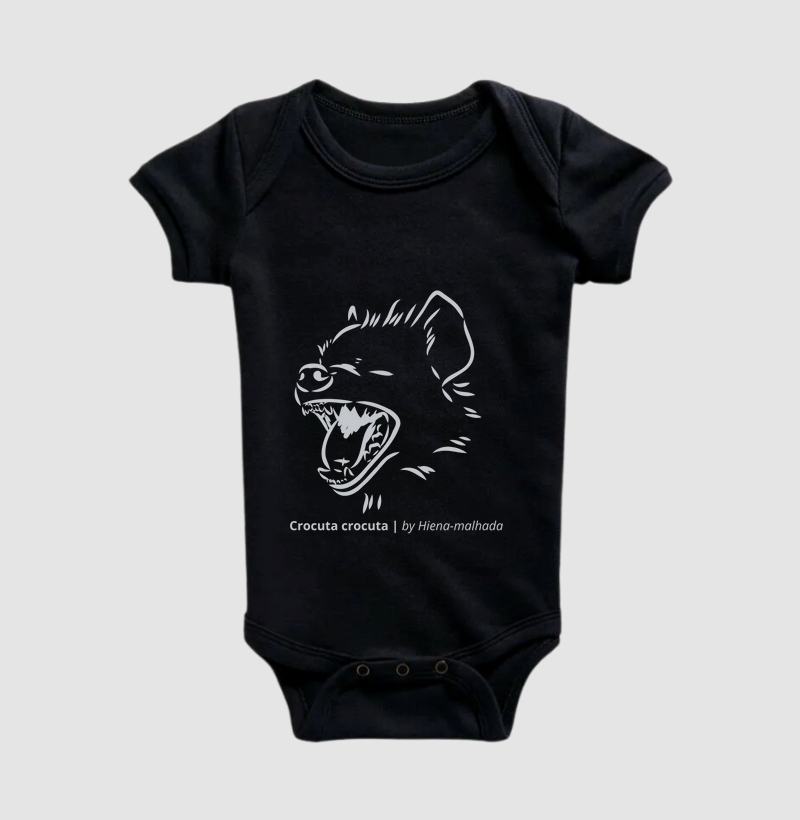 Body Infantil Animalis Hiena Risonha 100% Algodão