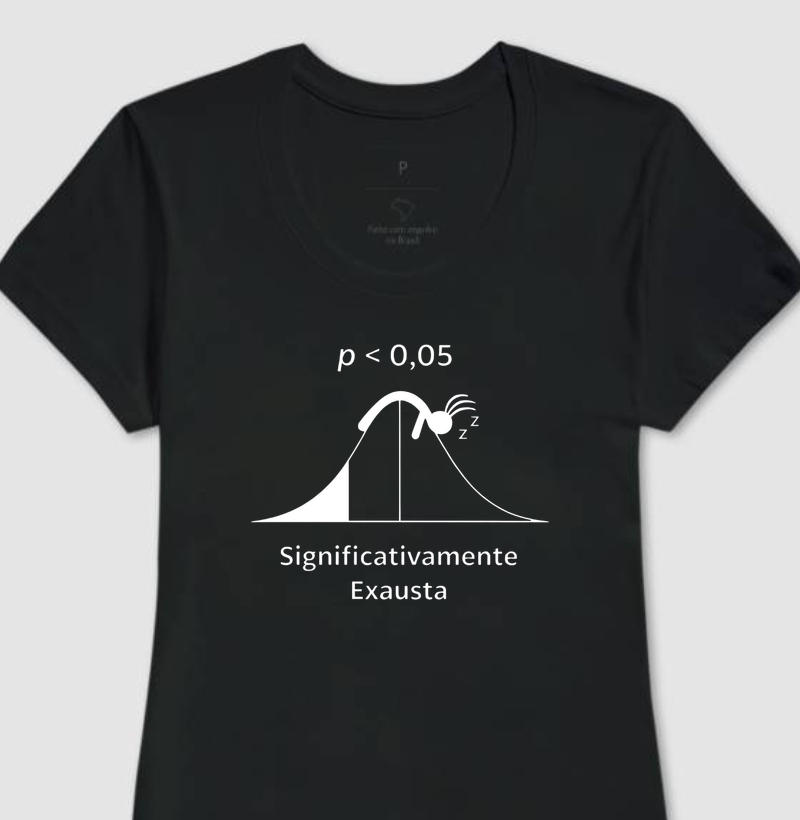 Camiseta Significativamente Exausta (p < 0,05) Feminina Estampa - Unidade